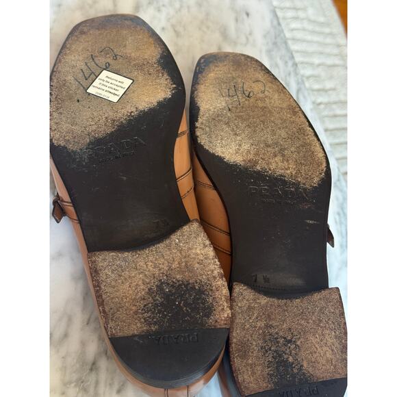 Prada Light Brown Patent Leather Dress Loafers - Picture 5 of 7